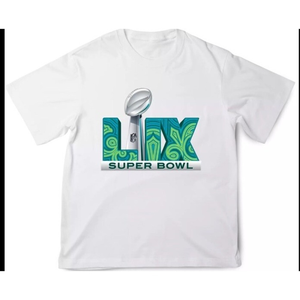Super Bowl 59 Logo Philadelphia Eagles Colors T-Shirt 2025 Size 2XL